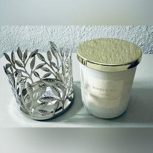 NWT. Patchouli & Amber Candle with Candle holder (Bath & Body Works).